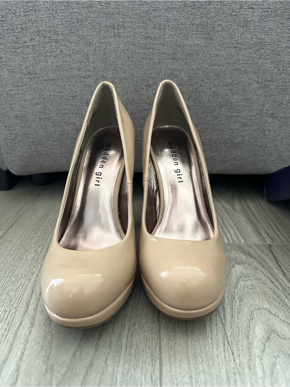 Madden Girl Nude Round-Toe Platform Pumps